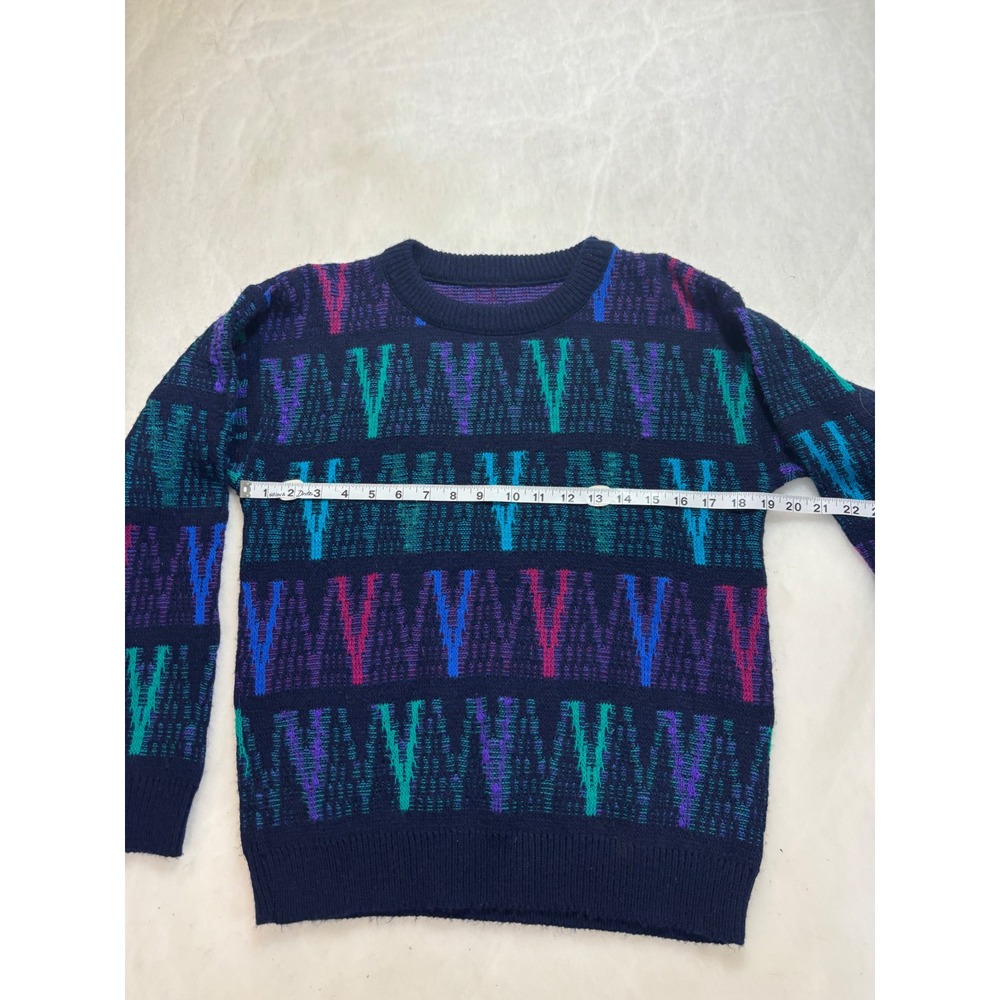 Vintage Abstract Pattern‎ Knit Sweater Pullover Top Colorful - Picture 2 of 6